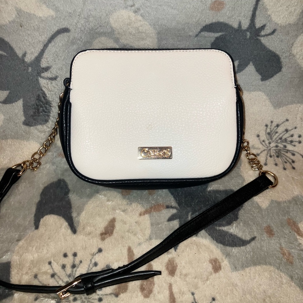 Carlos Santana Small Leather Crossbody Bag with Gold Hardware